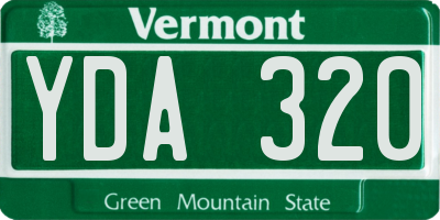 VT license plate YDA320