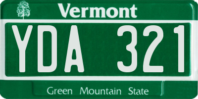 VT license plate YDA321