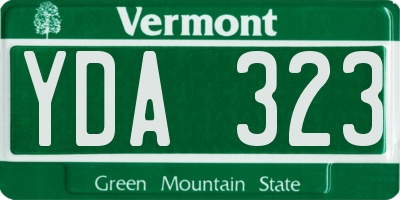 VT license plate YDA323
