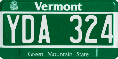VT license plate YDA324