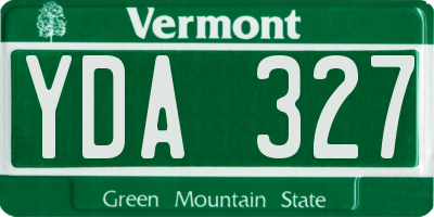 VT license plate YDA327
