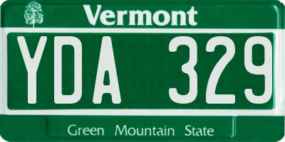 VT license plate YDA329