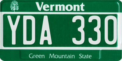VT license plate YDA330