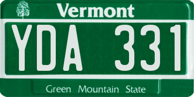 VT license plate YDA331