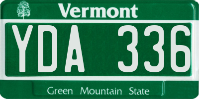VT license plate YDA336