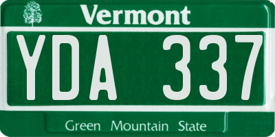 VT license plate YDA337