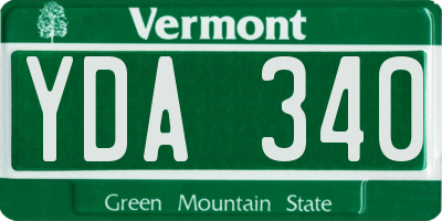 VT license plate YDA340
