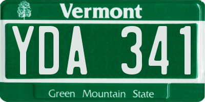 VT license plate YDA341