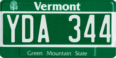 VT license plate YDA344