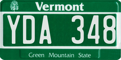 VT license plate YDA348