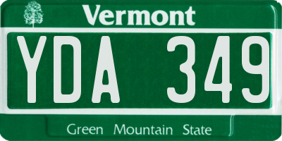 VT license plate YDA349