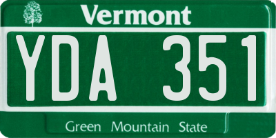 VT license plate YDA351