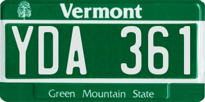 VT license plate YDA361