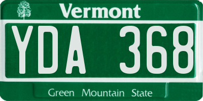 VT license plate YDA368