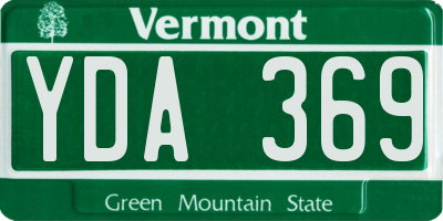 VT license plate YDA369