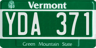 VT license plate YDA371