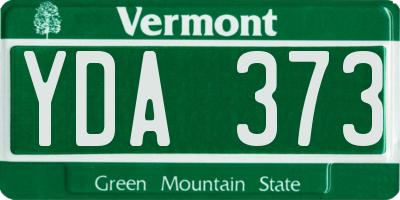 VT license plate YDA373