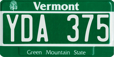 VT license plate YDA375