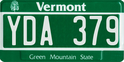 VT license plate YDA379