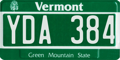 VT license plate YDA384
