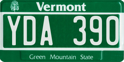 VT license plate YDA390