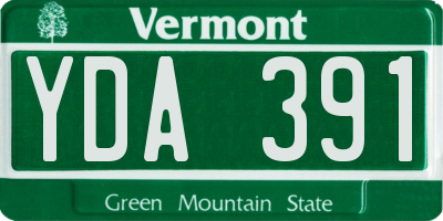 VT license plate YDA391