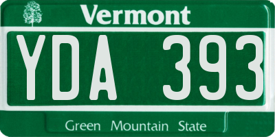 VT license plate YDA393