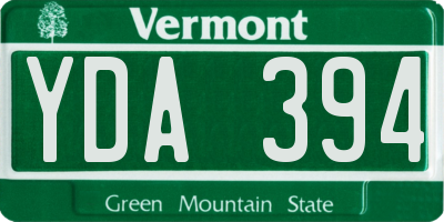 VT license plate YDA394