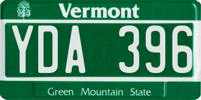 VT license plate YDA396