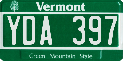 VT license plate YDA397