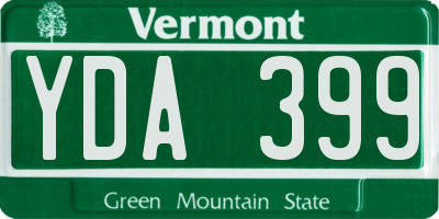 VT license plate YDA399