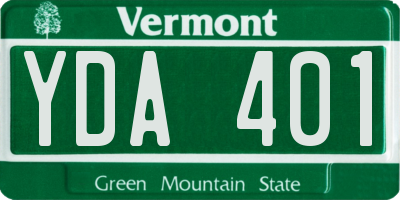 VT license plate YDA401