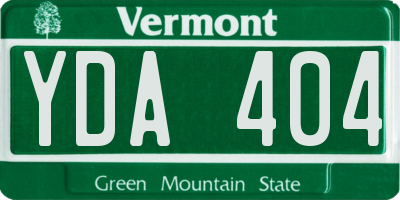 VT license plate YDA404