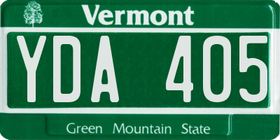 VT license plate YDA405