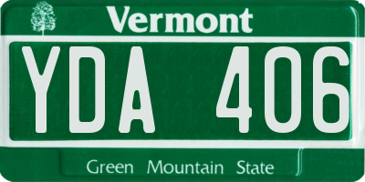 VT license plate YDA406