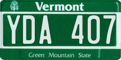 VT license plate YDA407