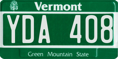 VT license plate YDA408