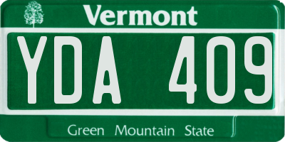VT license plate YDA409