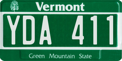 VT license plate YDA411