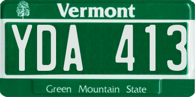 VT license plate YDA413