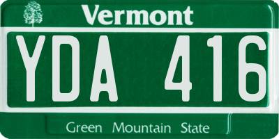 VT license plate YDA416