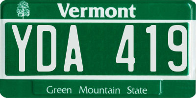 VT license plate YDA419