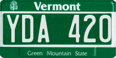 VT license plate YDA420