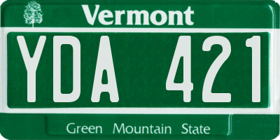 VT license plate YDA421