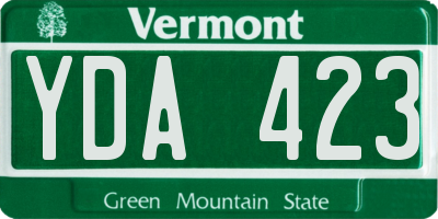 VT license plate YDA423
