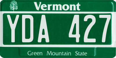 VT license plate YDA427