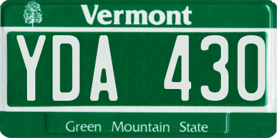 VT license plate YDA430