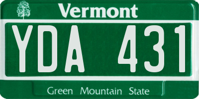 VT license plate YDA431