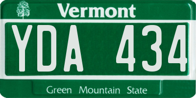 VT license plate YDA434