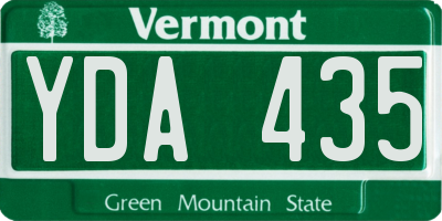 VT license plate YDA435